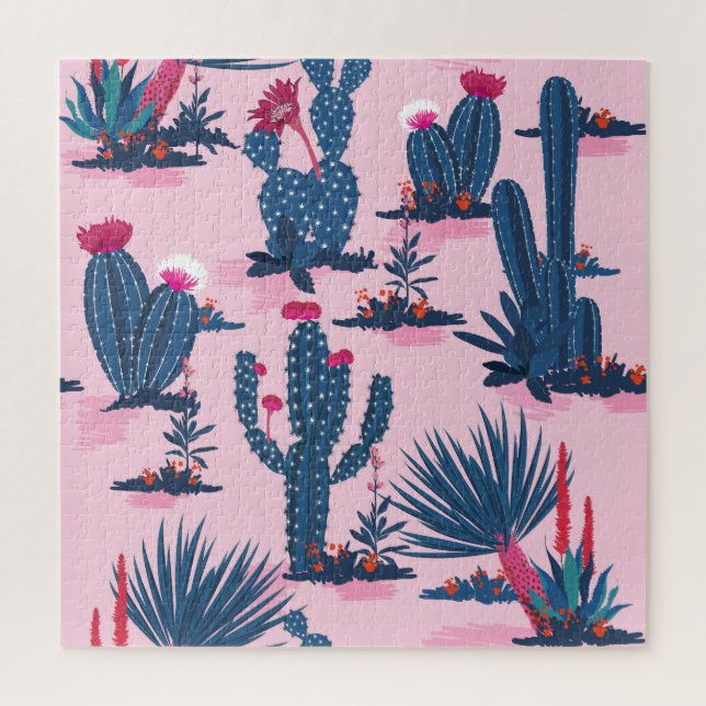 Puzzle Patrón de Cactus de verano dulce (Vertical)