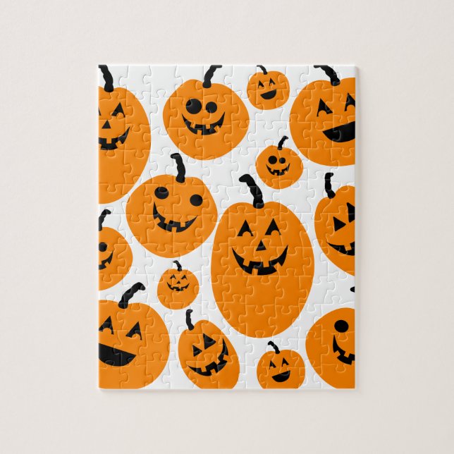 Puzzle Patrón de calabaza de Halloween Jack o Lantern (Vertical)