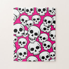 Puzzle Patrón de calavera rosa