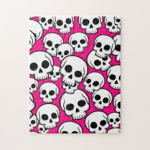 Puzzle Patrón de calavera rosa