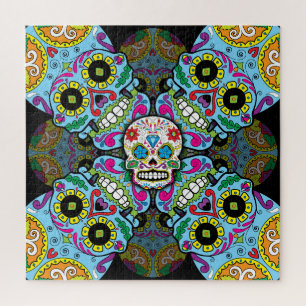 Puzzle Patrón de Calaveras de Azúcar
