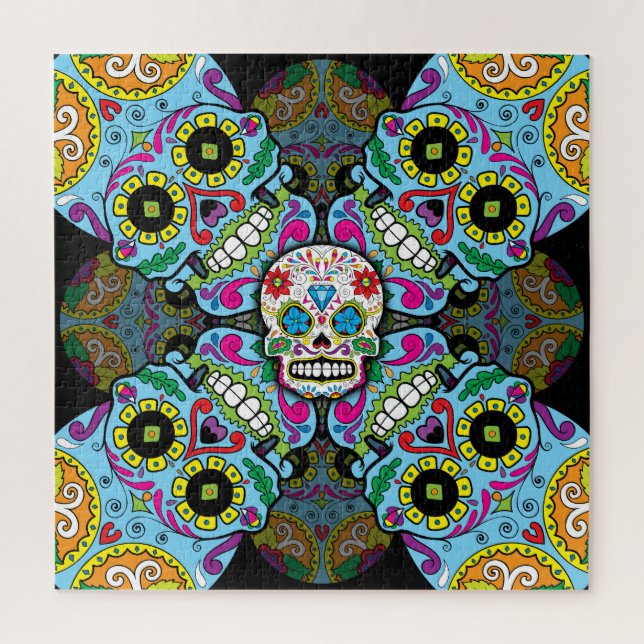 Puzzle Patrón de Calaveras de Azúcar (Vertical)