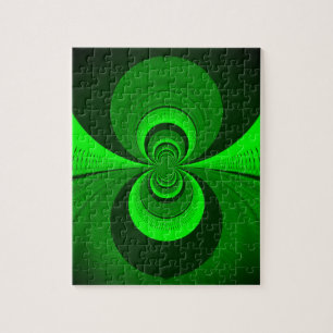 Puzzle Patrón de caleidoscopio abstracto brillante verde