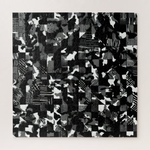 Puzzle Patrón de camuflaje blanco negro "Fractura"