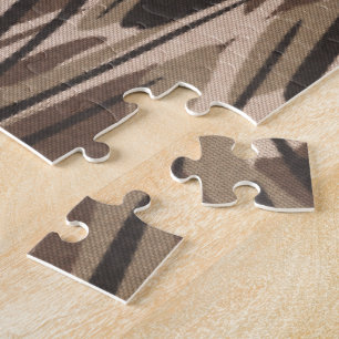 Puzzle Patrón de camuflaje marrón