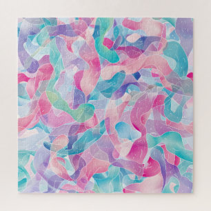 Puzzle Patrón de cinta abstracta pastel