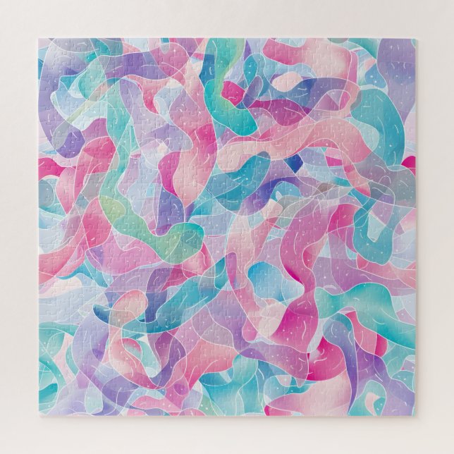 Puzzle Patrón de cinta abstracta pastel (Vertical)