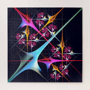 Puzzle Patrón de color de arte de color rosa floral moder