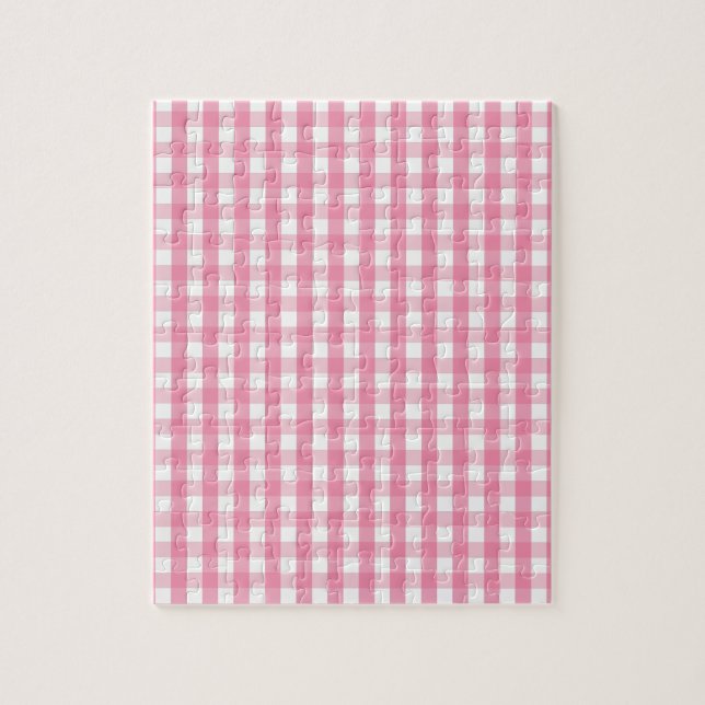 Puzzle Patrón de comprobación de Gingham rosa (Vertical)