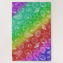 Puzzle Patrón de conchas arcoiris de 20" x 30"