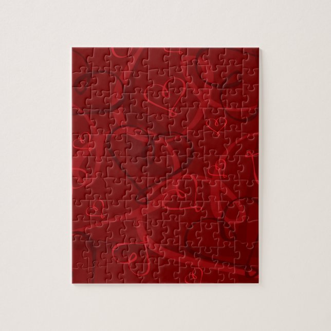 Puzzle Patrón de corazón rojo (Vertical)