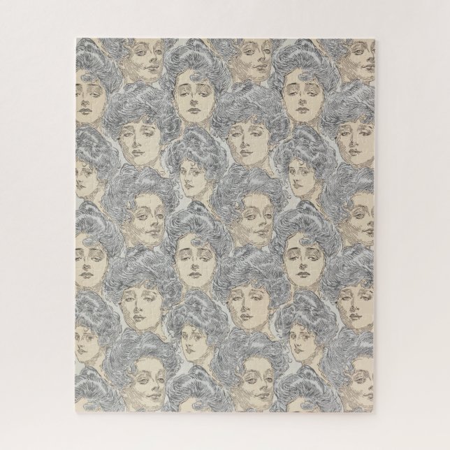 Puzzle Patrón de cosecha de mujeres victorianas de chicas (Vertical)