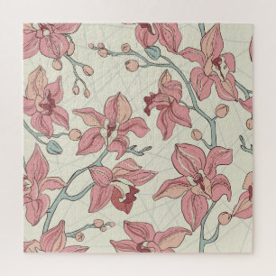 Puzzle Patrón de cosecha orquídea: Papel elegante