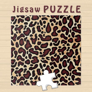 Puzzle Patrón de crema marrón de piel de leopardo -