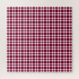 Puzzle Patrón de Cuadro Burgundy Blanco