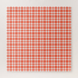 Puzzle Patrón de Cuadro Escocés Blanco Coral