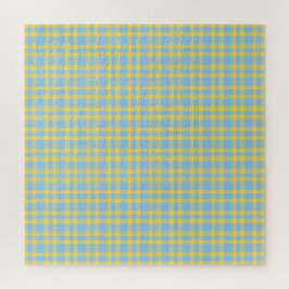 Puzzle Patrón de Cuadros Azul Amarillo