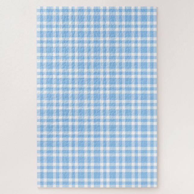 Puzzle Patrón de Cuadros Azul Blanco (Vertical)