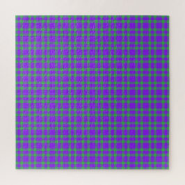 Puzzle Patrón de Cuadros Escoceses Morado Verde