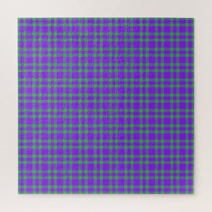 Puzzle Patrón de Cuadros Escoceses Morado Verde