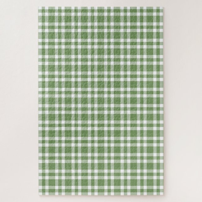 Puzzle Patrón de Cuadros Verde Blanco (Vertical)