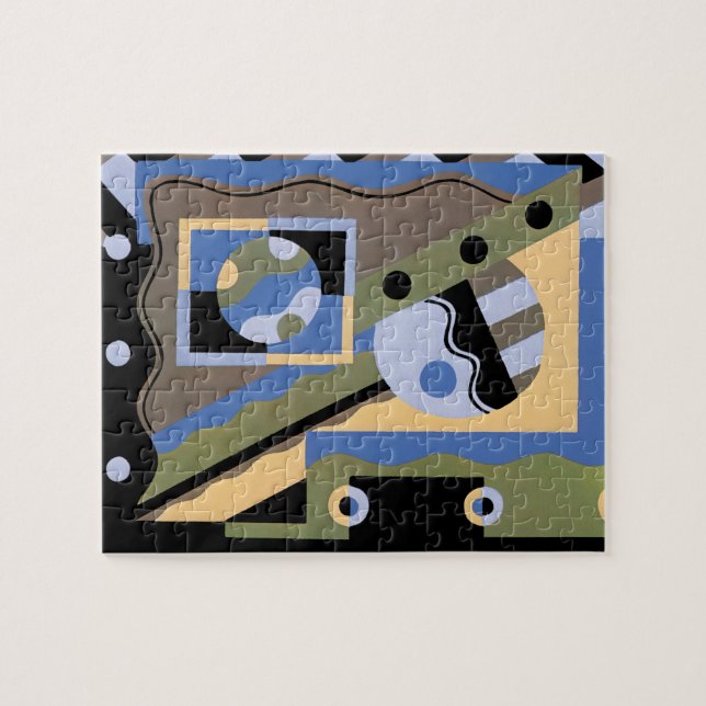 Puzzle Patrón de Cubismo de Jazz de Pochoir de Arte Decor (Horizontal)