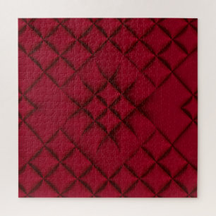Puzzle Patrón de Cuero Acolchado Rojo Intenso