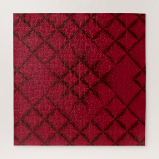 Puzzle Patrón de Cuero Acolchado Rojo Intenso (Vertical)