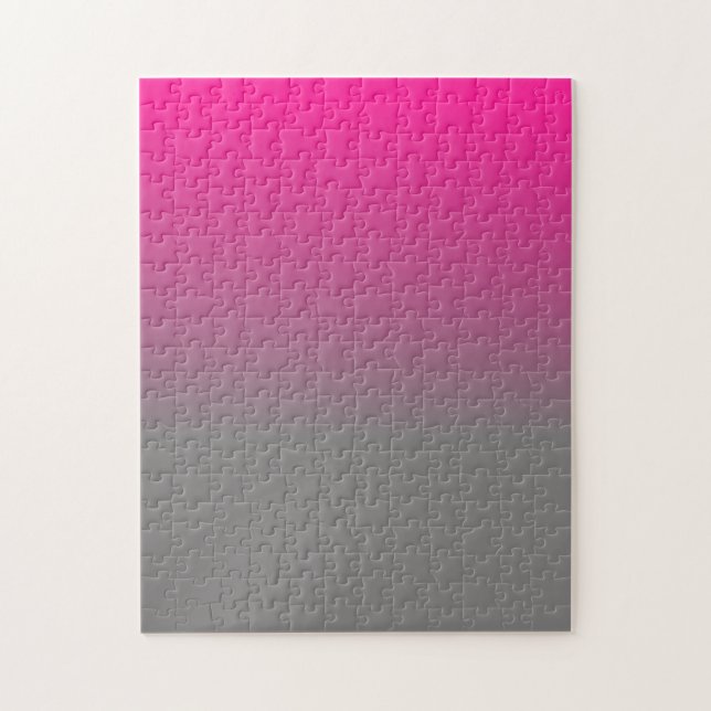 Puzzle Patrón de degradado de rosa profundo y gris (Vertical)