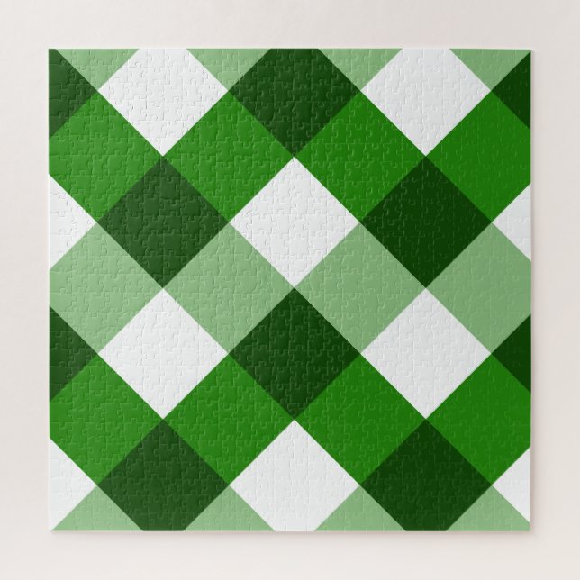 Puzzle Patrón de diamante argyle verde (Vertical)