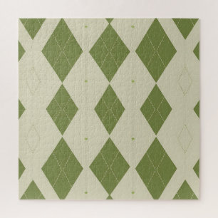 Puzzle Patrón de diamante argyle verde oliva