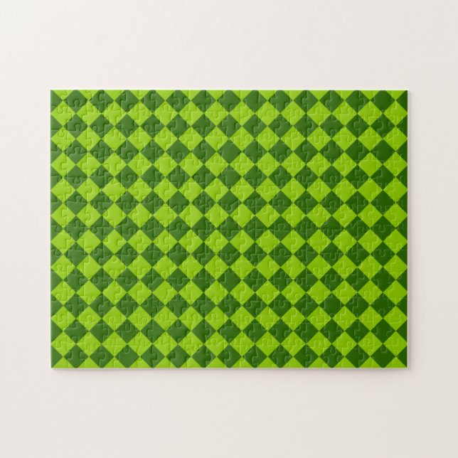 Puzzle Patrón de diamante de combinación verde de STaylor (Horizontal)