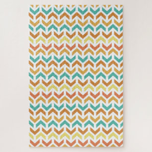 Puzzle Patrón de diamante retro en círculo azul verde dor