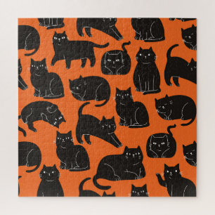 Puzzle Patrón de dibujo de mano para gatos personalizados