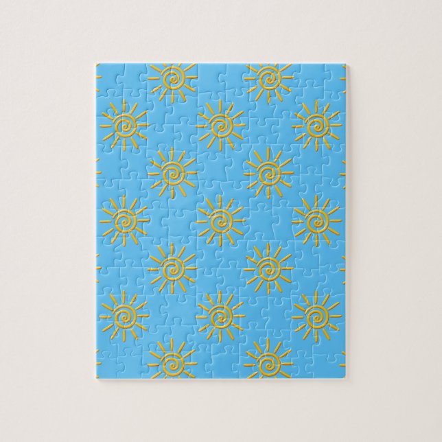 Puzzle Patrón de dibujo de sol amarillo 3D (Vertical)
