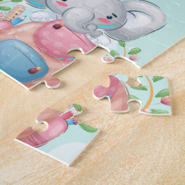 Puzzle Patrón de elefante de vuelta al cole