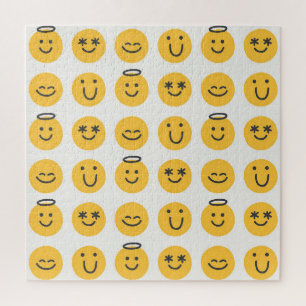 Puzzle Patrón de Emoji feliz dibujado a mano