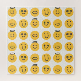Puzzle Patrón de Emoji feliz dibujado a mano