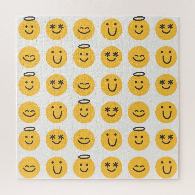Puzzle Patrón de Emoji feliz dibujado a mano (Vertical)