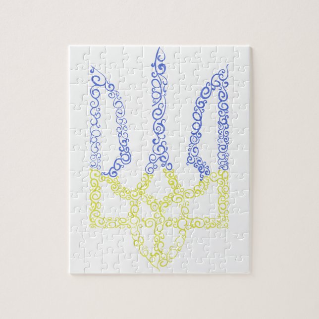 Puzzle Patrón de espiral de tridente de trízub del escudo (Vertical)