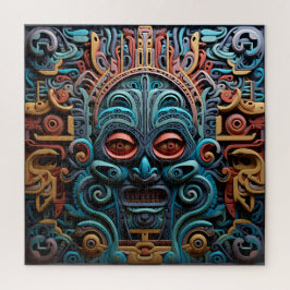 Puzzle Patrón de estilo de arte de papel 3D tribal vivo