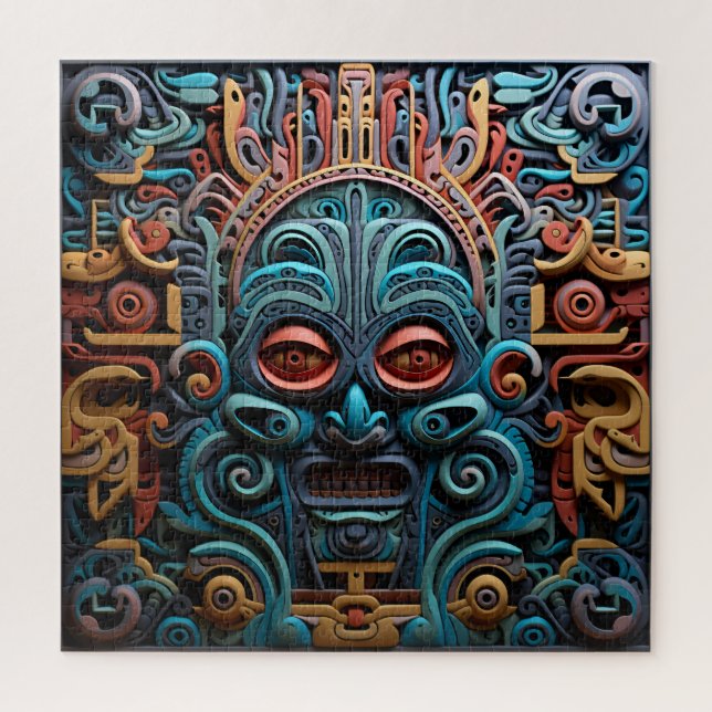 Puzzle Patrón de estilo de arte de papel 3D tribal vivo (Vertical)