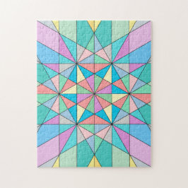 Puzzle Patrón de estrella de triángulo de mosaico pastel 