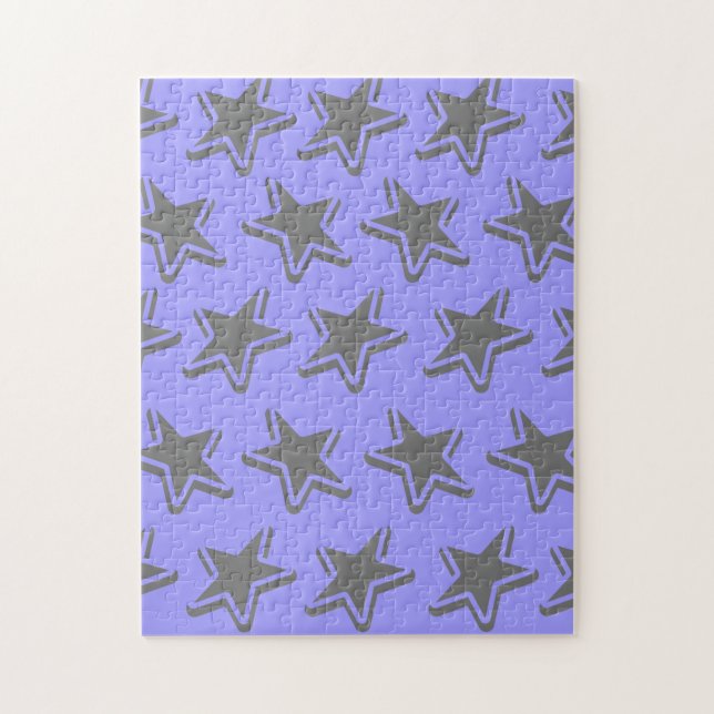 Puzzle Patrón de Estrellas Grises de Estilo Retro Sin Cos (Vertical)