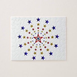 Puzzle Patrón de estrellas patrióticas