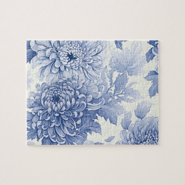 Puzzle Patrón de fichas de Dahlia Azul (Horizontal)