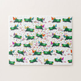 Puzzle Patrón de Fiesta de camiones de basura de reciclaj