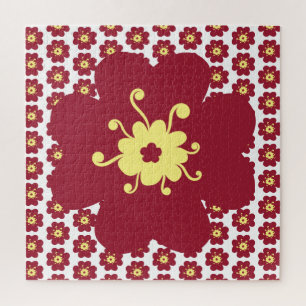Puzzle Patrón de Flor Roja Frustrante