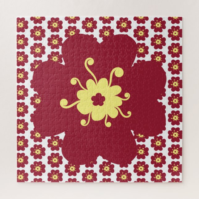 Puzzle Patrón de Flor Roja Frustrante (Vertical)