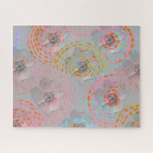 Puzzle Patrón de flores coloridas con líneas gráficas pun